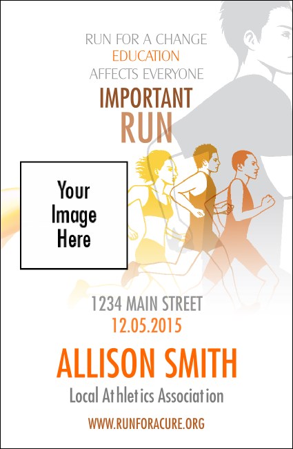 Run for a Cause (Yellow) VIP Event Badge Small