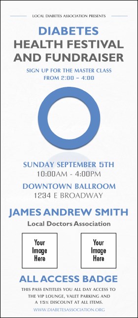 Diabetes VIP Event Badge Large Product Front