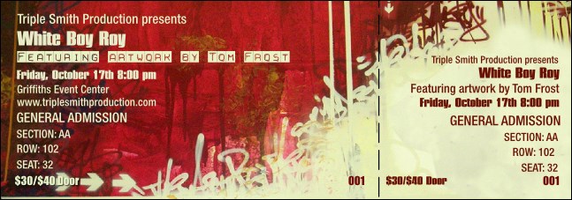 Hip Hop Red Reserved Event Ticket Product Front