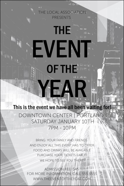 All Purpose Building and Streetlights Black and White Poster Product Front