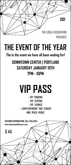 All Purpose Geometric Black and White VIP Pass Product Front