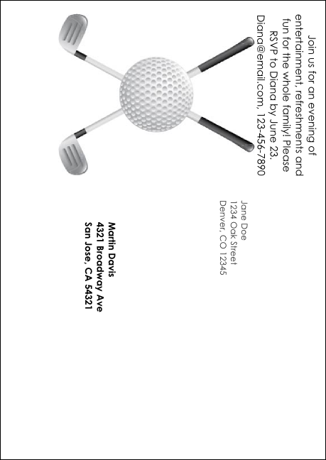 Golf Camp Postcard Mailer Product Back