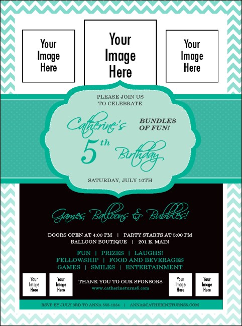 Happy Birthday Chevron Flyer Product Front