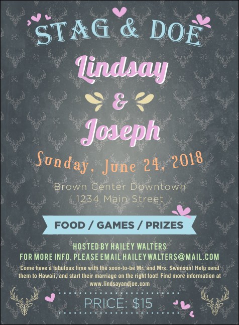 Stag and Doe Pattern Invitation Product Front