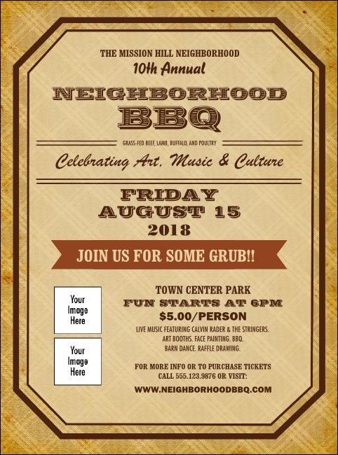 BBQ Vintage Logo Flyer Product Front