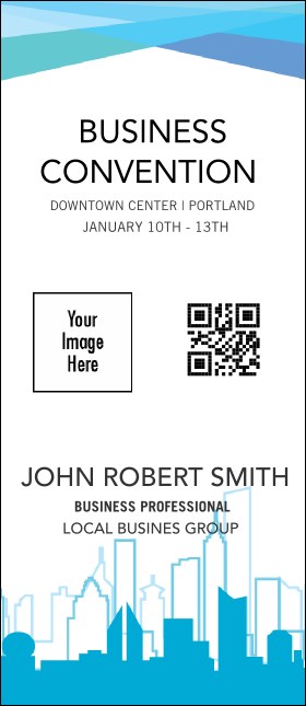 All Purpose Blue Skyline VIP Event Badge Large Product Front