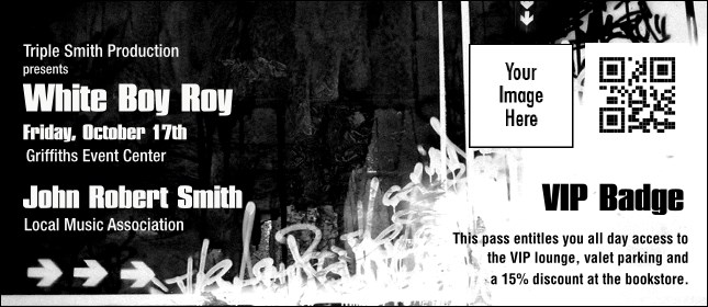 Hip Hop BW VIP Event Badge Large