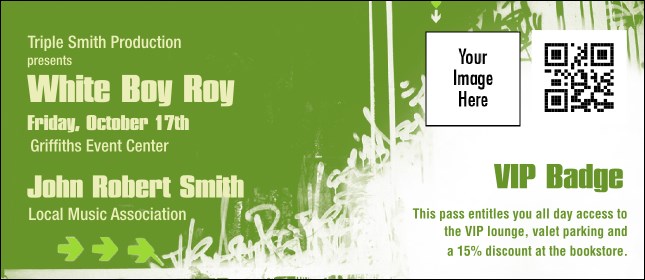 Hip Hop Green VIP Event Badge Large Product Front