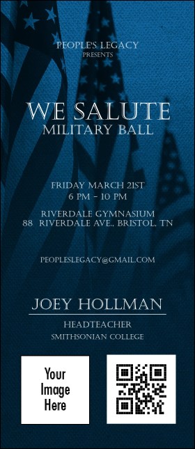 Military Ball - US Flags VIP Event Badge Large Product Front