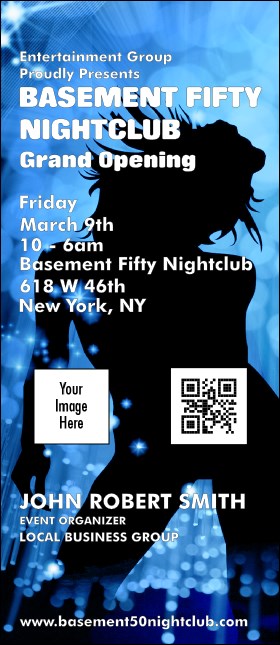 Nightclub Blue VIP Event Badge Large Product Front