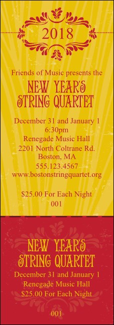 Year Gold Semi-Formal Event Ticket Product Front