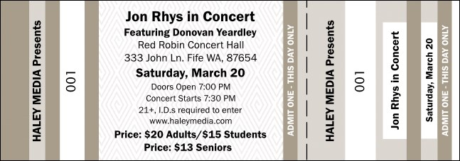 Khaki Landscape General Admission Ticket Product Front