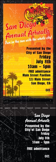 San Diego General Admission Ticket with stub Product Front