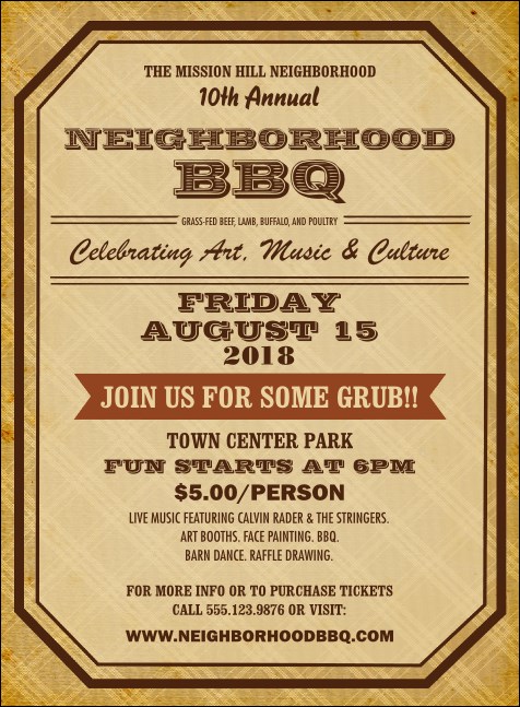 BBQ Vintage Invitation Product Front