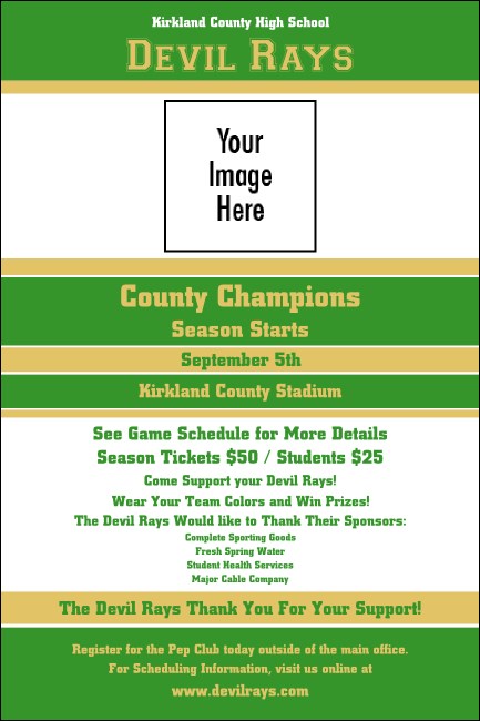 Sports Poster 001 in Green and Gold Product Front