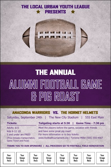 Football Purple Logo Poster Product Front