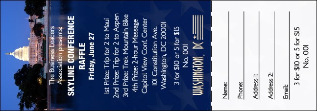 Washington D.C. Raffle Ticket